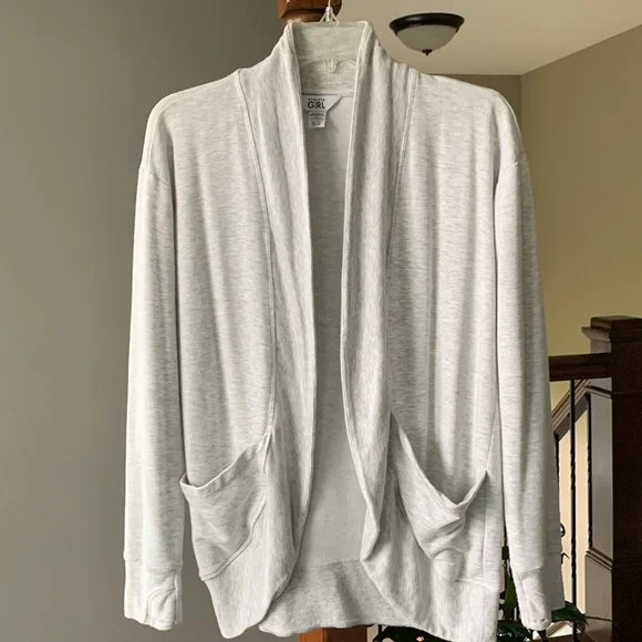 Athleta Girl Wrap’N Roll Cardigan Fog Heather Grey Gray Size XL/14 - Picture 10 of 10